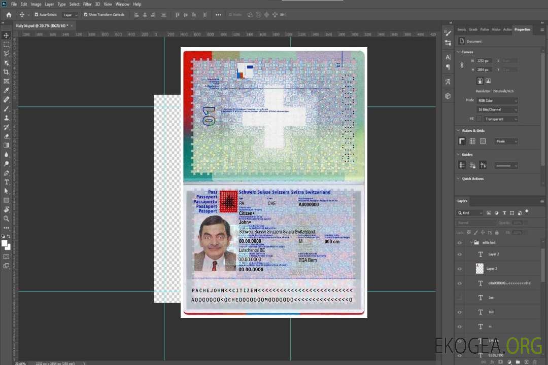 Passeport suisse template